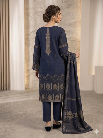 Luxury Lawn Navy Blue