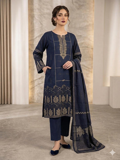 Luxury Lawn Navy Blue