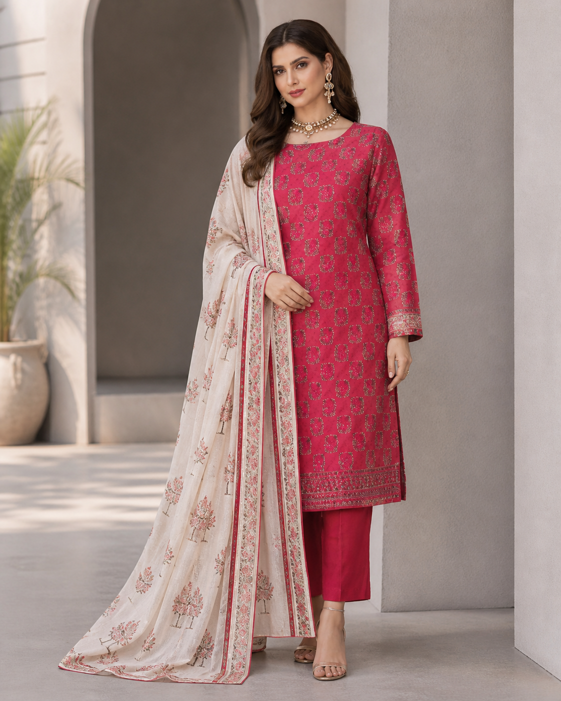 TAM Ruby Rose Lawn Printed 3 Piece Suit